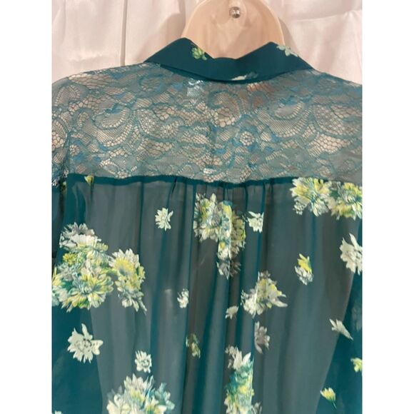 Teal beautiful Lauren Conrad blouse size M - Picture 5 of 11